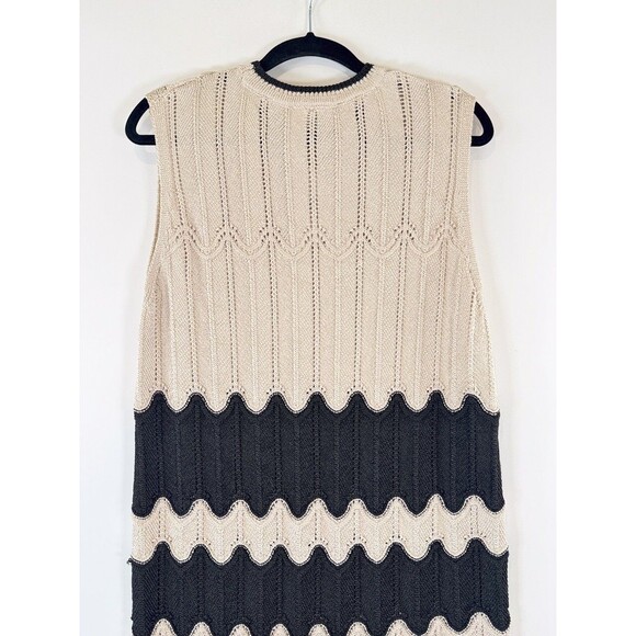 NWT Mango Womens Dress Brown Maxi Fringed Hem Striped Sleeveless Boho Size 10 - Picture 10 of 12